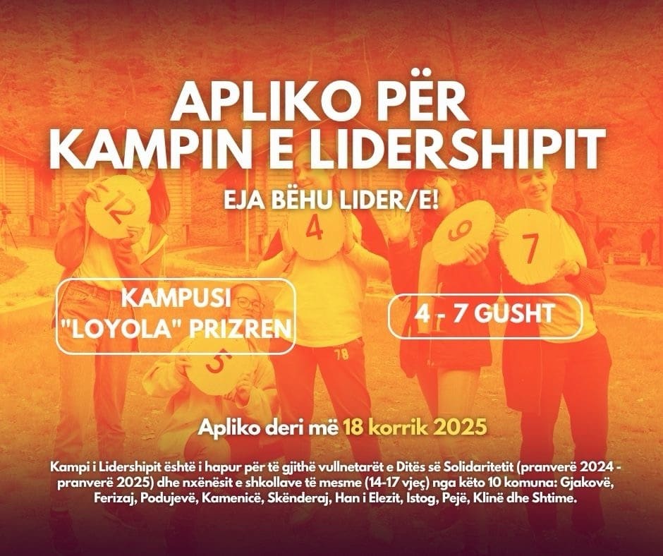 THIRRJE PËR NXËNËSIT E SHKOLLËS SË MESME – APLIKO PËR KAMPIN E LIDERSHIPIT