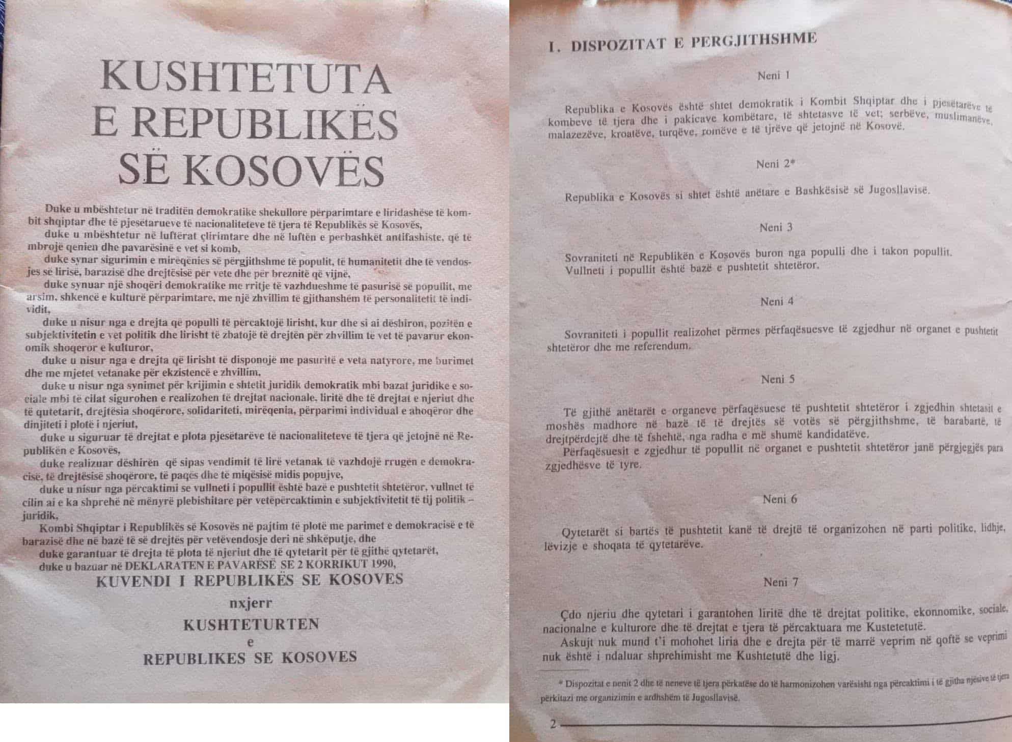 Sot bëhen 35 vjet nga miratimi i Kushtetutës së Kaçanikut